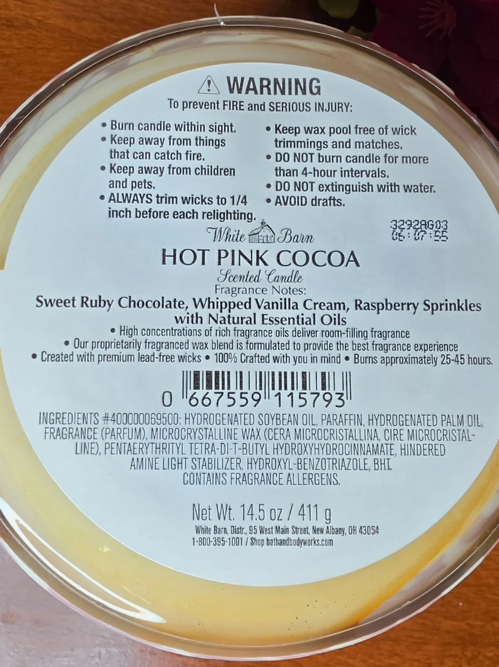 White Barn scented candle